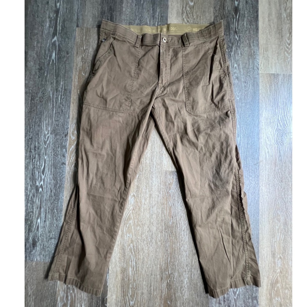 Weatherproof Canvas Work Pants Mens 36x30 Brown Utility Patch Pocket W21096